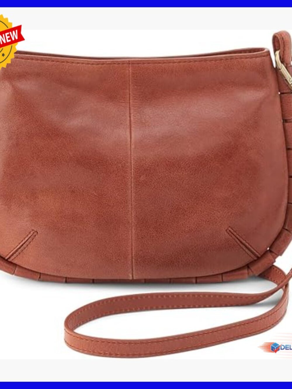 Leather Crossbody Bag with Removable Strap, Multiple Pockets